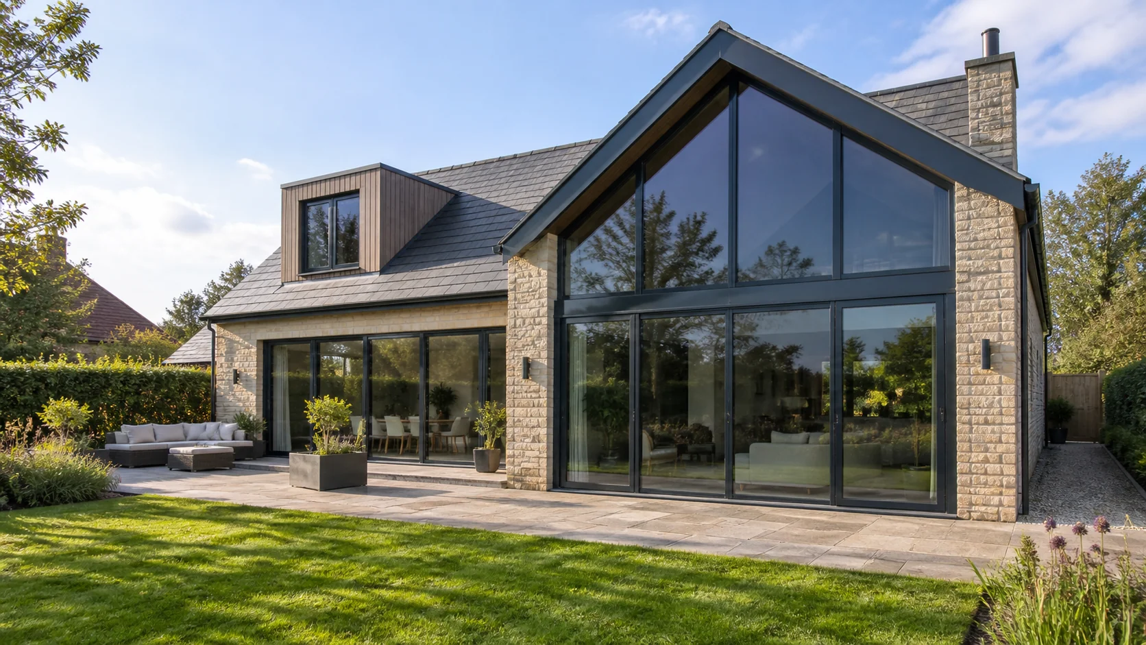 Solar-control film on contemporary residential glazing
